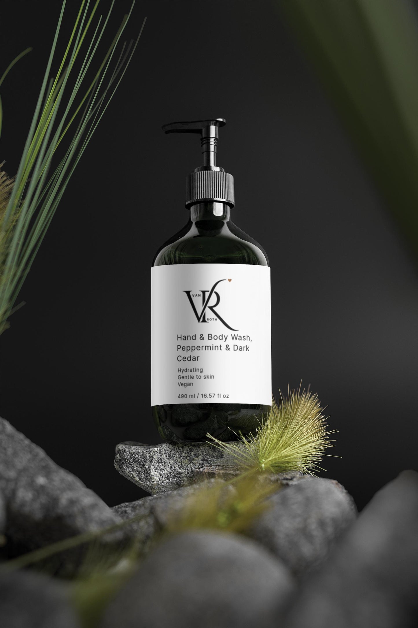 Hand and body wash, Mint & Dark cedar